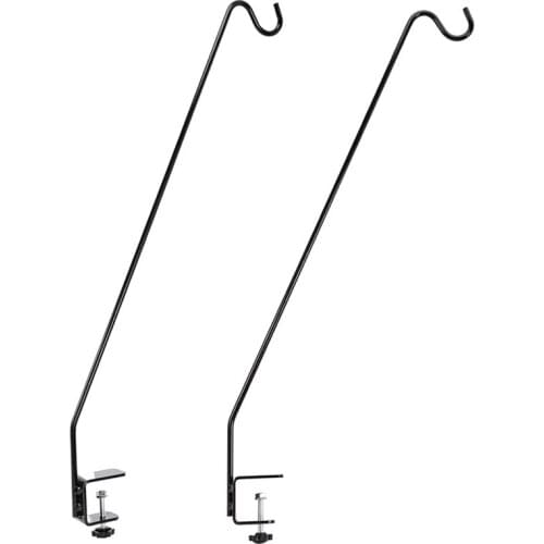 Heavy-Duty Deck Hooks, Non-Slip Clips, 2-Pack, Black, Suitable For Bird Feeders, Flower Pots, Lanterns, Wind Chimes-ABUX