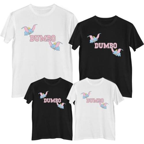 Disney Dumbo T shirt Comfortable Breathable 100% cotton Fashion Woman T-shirts Clothes girl Matching mother and daughter dress