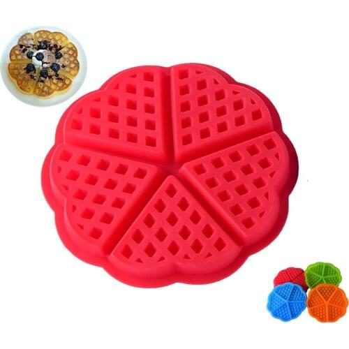 Thickened 5-Piece Heart-Shaped Silicone Waffle Mold Oven Microwave Oven Cookie Cutter Household Cake Baking Mold DIY