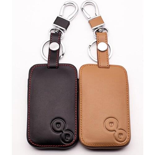 GreatSuper quality car key chain key chain cover for Renault 2 buttons leather key bag dust collector auto part starline a93