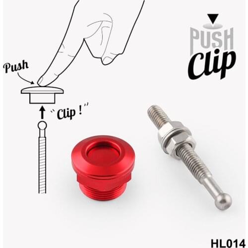 22mm Push Button Quick Release Bonnet Hood Pins Lock Latch, Red