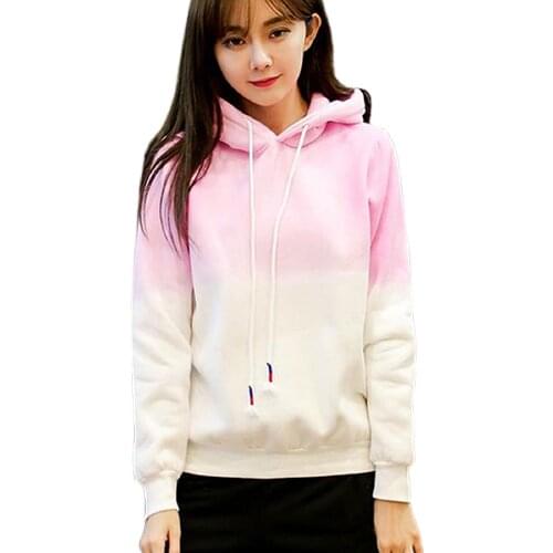 Women Hoodies Casual Gradient Color Hoodie Autumn Winter Female Hoodies Women Long Sleeve Clothing vetement femme 2021 свитшот