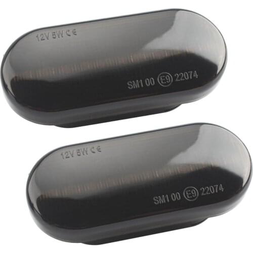 1 Pair Dynamic Amber LED Fender Side Marker Light Turn Signal Indicator Blinker Lamp Smoked Lens for VW Bora Golf 3 4 Lupo Polo