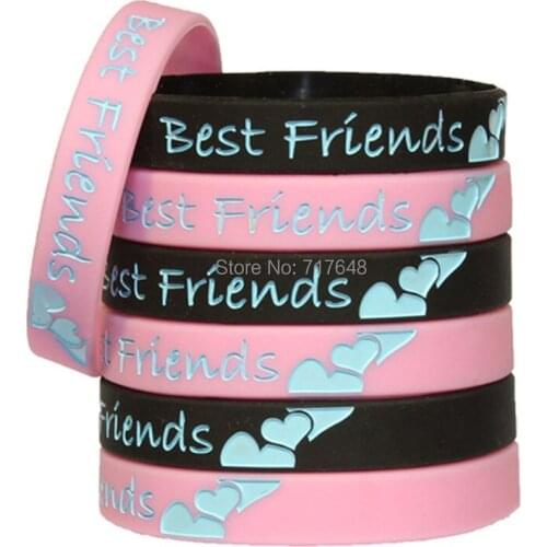 100pcs Best Friends Forever Wristband Silicone Bracelets free shipping by ePacket