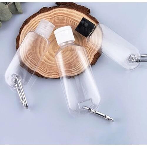 30ML 50ML Travel Portable Spray Bottles With Keychain Containers Empty Refillable Skin Care Liquid Hand Sanitizer Container