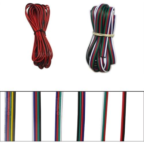 5m/10 meters 2pin 3pin 4pin 5Pin 6pin 22 AWG Extension Electric Wire Cable Led Connector For 5050 WS2812 RGBW RGB CCT LED Stirp