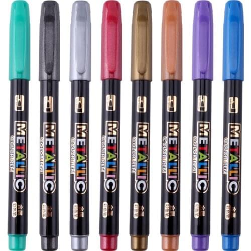 8 Colors Epoxy Resin Drawing Pen Graffiti Point Pen Leafing Point Pen Marker Acrylic Paint Highlights Metallic Permanent Marker