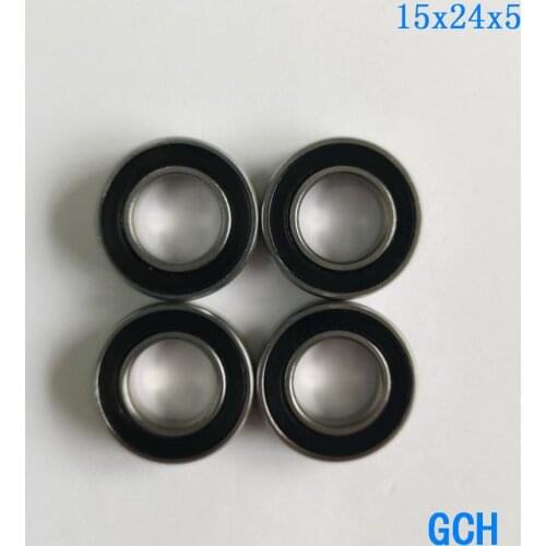 Free Shipping 6PCS 15X24X5mm S61802 2RS CB ABEC5 Stainless Steel Hybrid Ceramic ZIPP Wheel Hub Bearings