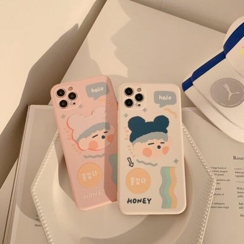 INS Cute Letters Couple Korean Phone Case For iPhone 11 Pro Max Xr X Xs Max 7 8 Puls SE 2020 Cases Soft Silicone Cover