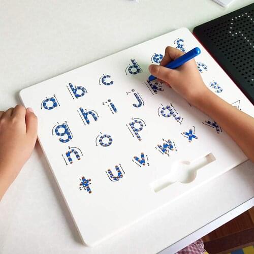 Kids Magnetic Letter ABC Tracing Board Portable Alphabet Number Magnets Tablet Drawing Board Preschool Learning Toy For Children