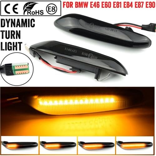 Dynamic LED Fender Light Side Marker For BMW E60 E61 E90 E91 E87 E81 E83 E84 E88 E92 E93 E82 E46 1 3 5 series x1 x3 2004 2010