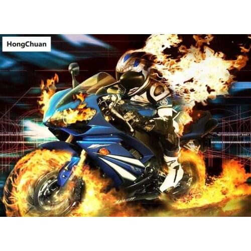 Fire motorcycle full-angle square round 5d diy diamond painting diamond mosaic crafts diamond embroidery rhinestone decoration