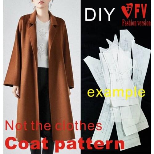 European and American long double-sided cashmere coat pattern new big-name clothing sewing drawing BFY-239