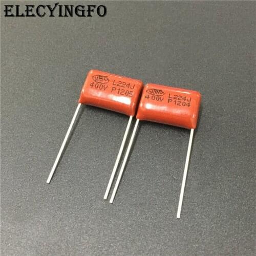 100pcs CBB capacitor 224 400V 224J 0.22uF 220nF P15 CBB21 Metallized Polypropylene Film Capacitor