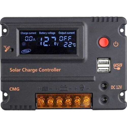 20A 10A Solar Charge Controller Solar Panel Battery Regulator 12V/24V Auto Solar Controller Temperature Compensation