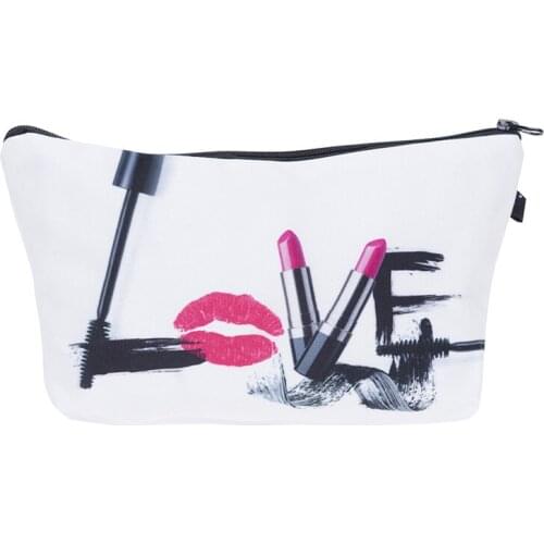 Cosmetic Bag Fashion Women Handbag bags Cute small bag headset Cosmetic Bags 3D digital printing Multi-function Female sex love