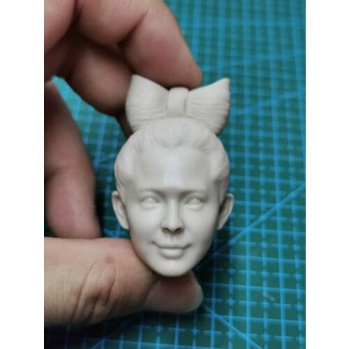 1/6 Scale Lovely Girl Head Models with Bowknot Hairstyle for Toys Gifts Collections DIY