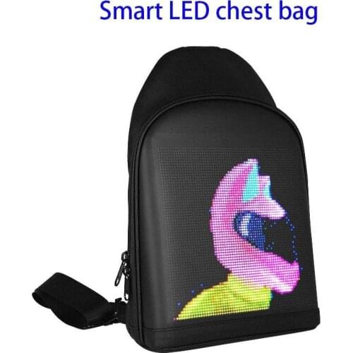 Personality Smart Led Chest Bag Christmas Gift LED Screen Dynamic Sling Bag Waterproof APP Control Advertising Crossbody Bag