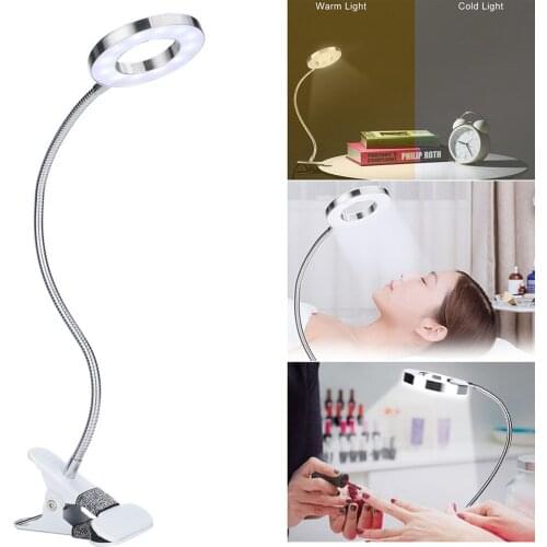 Clip Desk Lamp warm/cold Dimmable USB Table Lamp Eye Protection LED Table Light Flexible Reading Desk Lamp Nail Tattoo Beauty