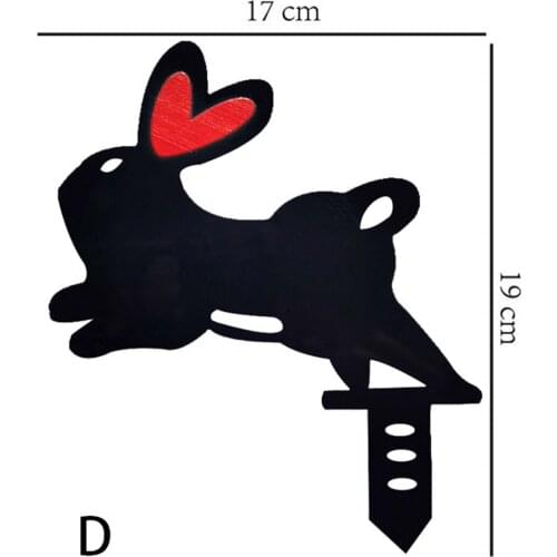 New Hot 2D Rabbit Yard Art Stake Ground Insert Decor Hollow Lifelike Bunny Metal Statue Peg for Outdoor Garden Manor Lawn SMR88