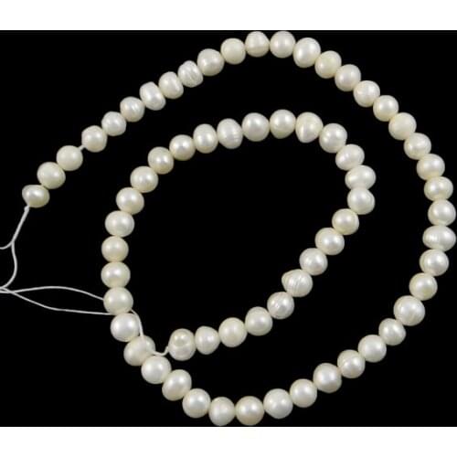 Wholesale Pearl Beads Free Shipping New Arrival Potato Cultured Freshwater Pearl Beads natural white Sold Per 14 Inch Strand