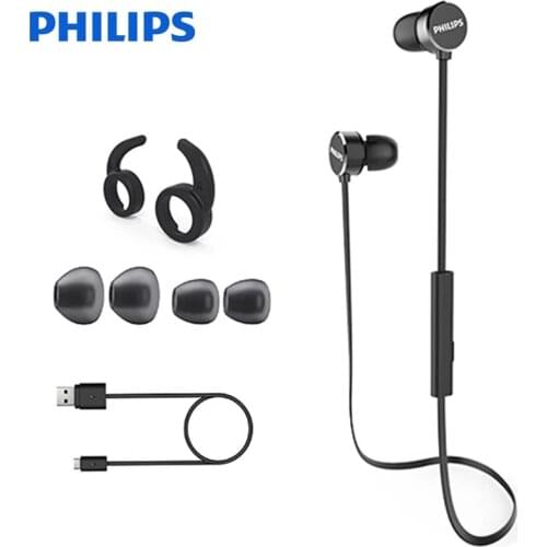 PHILIPS TAUN102 Bluetooth 5.0 In-ear Headset Hanging neck Magnetic for Sports With microphone Support official verification