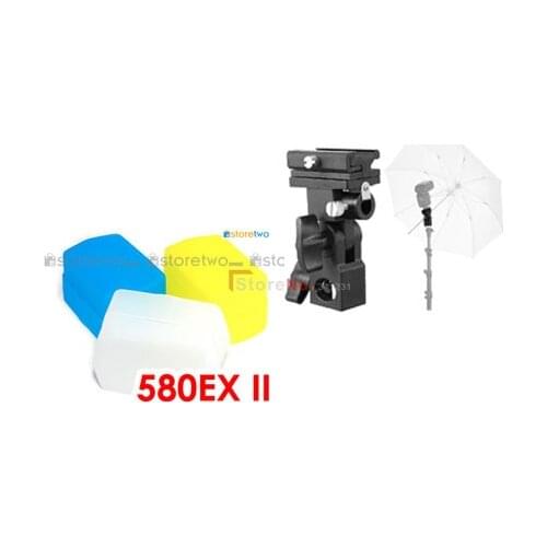 Flash Stand Bracket B + 580EX Flash Diffuser Softbox for camera Flash Shoe Swivel Light Umbrella Holder fo YONGNUO YN-560 YN560