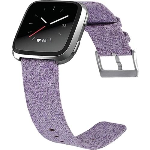 Fistar Canvas Watch Band Wrist Strap With Buckle Connector For Fitbit versa Sport Smartband Watchband
