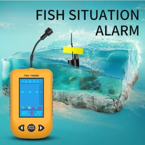 Erchang XF02C Portable Fish Finder Sonar LCD echolot Fishfinder 9m Cable 100m Depth echo sounder sondeur peche For Fishing