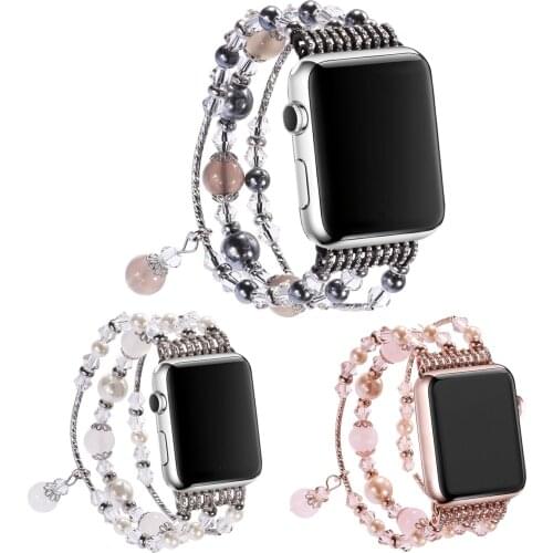 DIY handmade Women watchband For Apple watch Series 5 4 3 2 1 , for iwatch 4 3 2 1 band 38mm 40mm 42mm 44mm Jewelry watchstrap