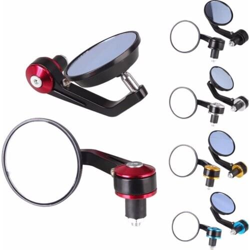 1 Pair 7/8" 22 mm Round Aluminum Bicycle Rear View Mirror Handle Bar End For Bike 22 mm Handlebar