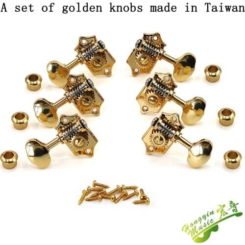 Taiwan made bakelwood folk guitar string knob open silver body red head retro quasi-knob shaft string coil string