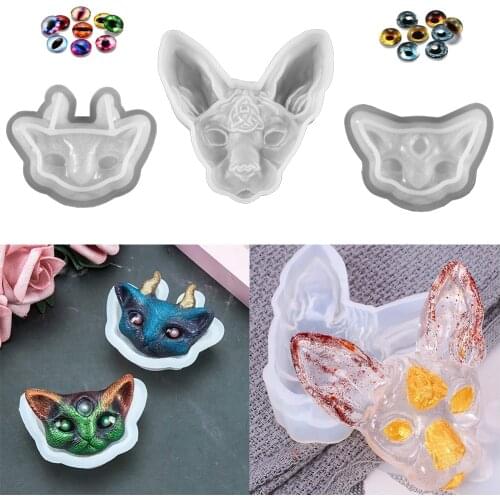 Cat Silicone Mold Necklace Pendant Resin Jewelry Making Mould DIY Handmade Crafts Resin Molds for Jewelry Accessories