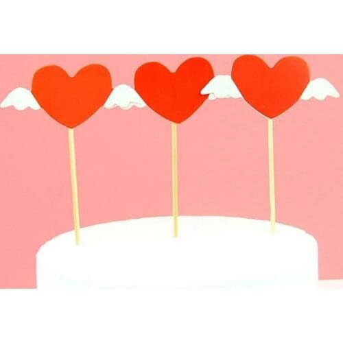 Cake toppers angel wing paper cards banner for fruit Cupcake Wrapper Baking Cup birthday tea party wedding decor baby shower