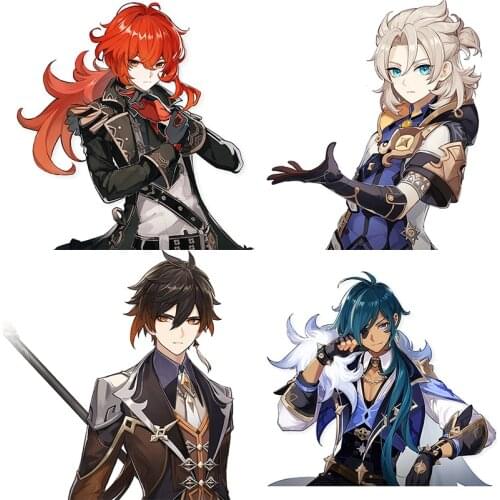 Three Ratels CA32 Genshi Impact Diluc Ragnvindr game pvc sticker for car bike motorcycle laptop wall sticker for gabinete gamer