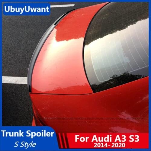 Rear Trunk Spoiler For Audi A3 S3 8V 2014-2020 High Quality ABS Plastic Exterior Tail Wing Decoration Lip Spoiler Car Styling