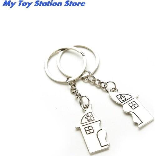 1 Pair Romantic House Toy Keychain Personalized Souvenirs Lanyard Keyring Valentines Day Love Key Fob Gift Key Chains 8.7cm