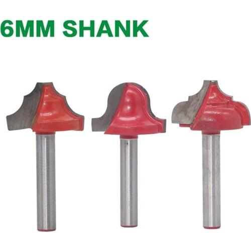 1pc 6mm Shank wood router bit Straight end mill trimmer cleaning flush trim corner round cove box bits tools
