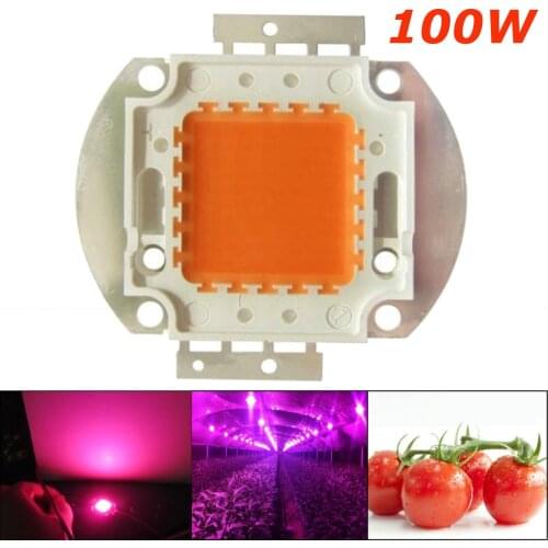 Jiguoor High Power LED Chip Full Spectrum Grow Light Lamp 100W 380nm - 840nm COB Beads for Indoor Plant Growth 1PCS