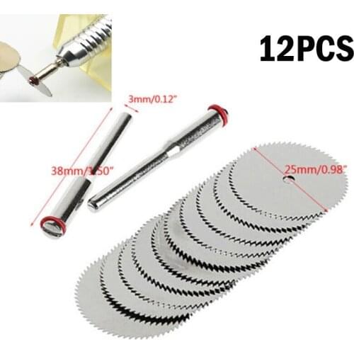 10pcs 25mm New High Quality Wood Saw Disc+2pcs Rod Rotary Cutting Woodwork Tools Made Of High Quality Material