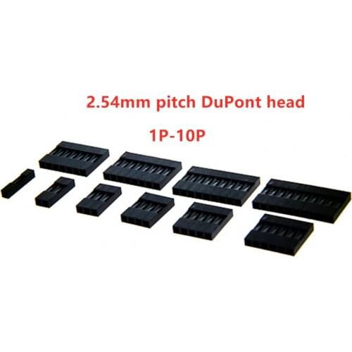 100pcs 1Pin-10Pin 2.54mm pitch Dupont shell plastic head Dupont shell Pin jumper cable head shell connector