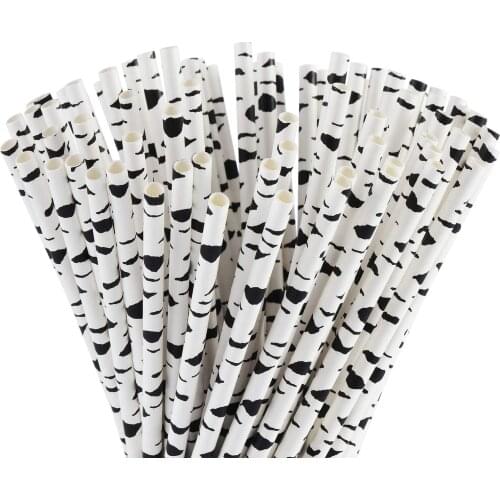 150pcs/lot Animal Cheetah Giraffe Leopard Cow Zebra Paw Birthday Party Paper Straws Birthday Party Baby Shower