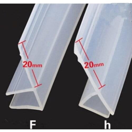 2 Meter/lot Widened F/h shape silicone rubber shower room door window glass seal strip weatherstrip for 6/8/10/12 mm glass