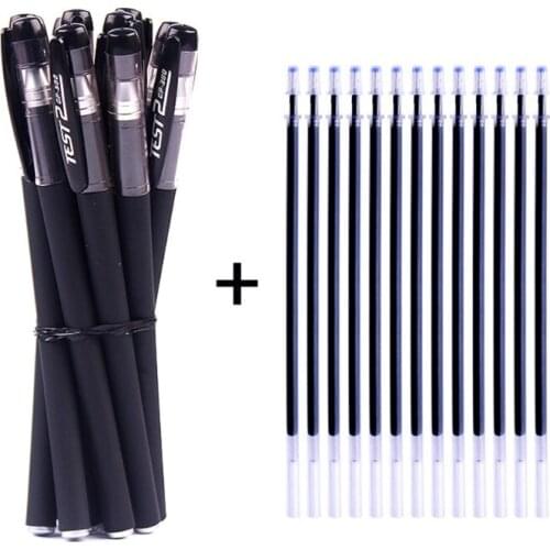 20 Pcs 0.5mm Black Gel Pens + 50 Pcs Refills Set Office School Writing Stationery Student Gifts