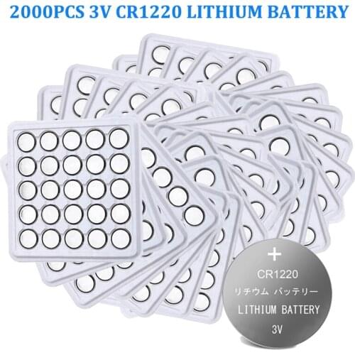 2000pcs CR1220 Button Batteries DL1220 BR1220 LM1220 Cell Coin Lithium Battery 3V CR 1220 For Watch Electronic Toy Remote