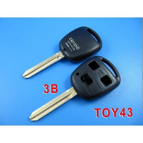 3 Buttons Remote Key Shell Case For Toyota With TOY43 Blade Without Logo Fob Key Cover 5PCS/lot