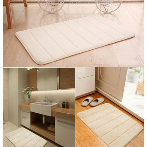 40x60cm Bath Mat Non-slip Bathroom Carpet Water Absorption Rug Soft Coral Fleece Washable Rug Mat kitchen Toilet Floor Decor