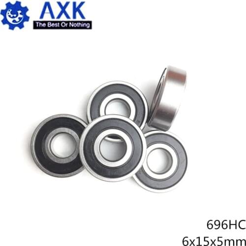 696 Hybrid Ceramic Bearing 6*15*5 mm ABEC-1 ( 1 PC) Industry Motor Spindle 696HC Hybrids Si3N4 Ball Bearings 3NC 696RS