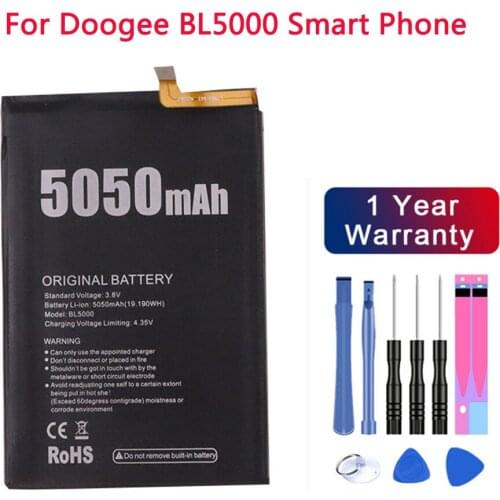 High Quality Original Doogee BL5000 Battery Replacement 5050mAh Smart Phone Parts backup battery for Doogee BL5000 Smart Phone