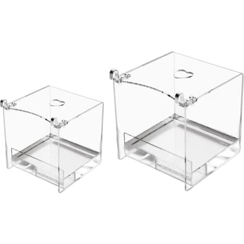 Acrylic Clear Bird Bathtub Transparent Bath Shower Box Bowl with Hanging Hooks Cage Accessory for Little Bird Parrots